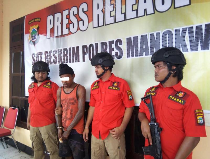 Kapolres Manokwari Relaes Tersangka Spesialis Curanmor